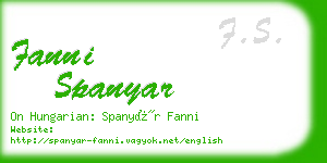 fanni spanyar business card